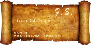 Fiala Sándor névjegykártya